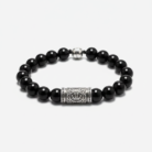 Regal King Signature Black Onyx Bead & 925 Sterling Silver Bracelet