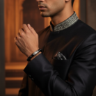 Regal King Signature Black Onyx Bead & 925 Sterling Silver Bracelet Model Shot