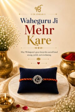 Divine Ek Onkar Rakhi (Sterling Silver 925) in Auspicious Kalawa Thread