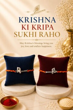 Divine Flute Rakhi (Sterling Silver 925) in Auspicious Kalawa