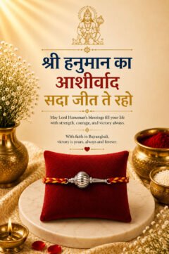 Divine Gada Rakhi (Sterling Silver 925) in Auspicious Kalawa Thread