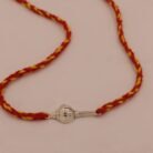Divine Gada Rakhi (Sterling Silver 925) in Auspicious Kalawa Thread