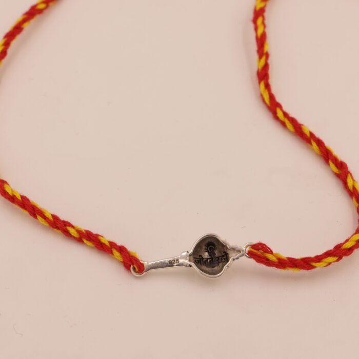 Divine Gada Rakhi (Sterling Silver 925) in Auspicious Kalawa Thread