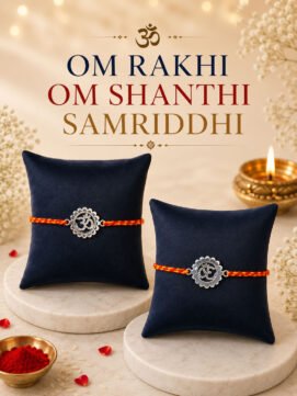 Divine Om Rakhi (Sterling Silver 925) in Auspicious Kalawa