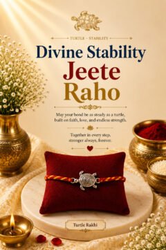 Divine Turtle Rakhi (Sterling Silver 925) in Auspicious Kalawa