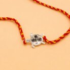 Divine Turtle Rakhi (Sterling Silver 925) in Auspicious Kalawa