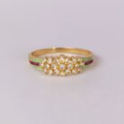 Gold Exquisite Kundan Floral And Mint Enamel Bangle With Ruby Accents